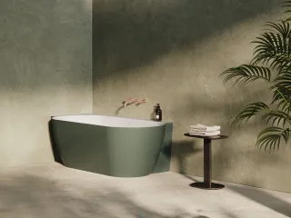 Freedom Corner II Tec 175x86 bal, akrilkád, Grey Green/fehér, fehér/fekete/króm lefolyó