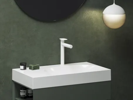 Spring mosdócsaptelep 255 mm, leeresztő nélkül, matt fehér SG 014.10WHM