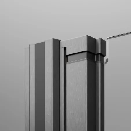 Nes Brushed GunMetal PTJ szögletes szálcsiszolt fegyvermetál zuhanykabin 90x100 átlátszó balos