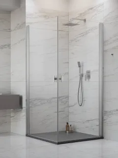 Nes Brushed Nickel KDD I szögletes szálcsiszolt króm zuhanykabin 100x90 átlátszó