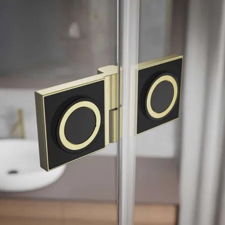 Essenza Pro 8 Brushed Gold DWJ szálcsiszolt arany zuhanyajtó 100 átlátszó balos