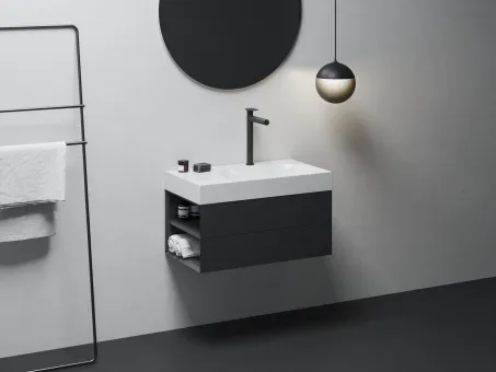 Spring mosdócsaptelep álló 315 mm, leeresztő nélkül, fekete SG 015.20BLM