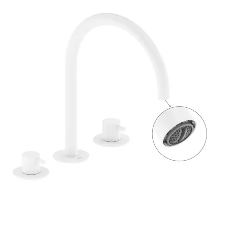 Espirit álló mosdócsaptelep, 3 furatos 270 mm leeresztő nélkül ES 018.10WV, White Velvet