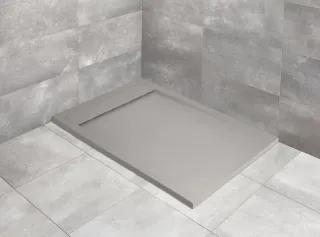 Teos F lapos szögletes cemento zuhanytálca 120x70 cemento, ajándék szifonnal