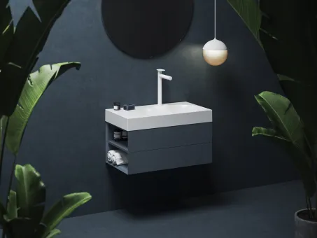 Spring mosdócsaptelep 315 mm, leeresztő nélkül, matt fehér SG 015.10WHM