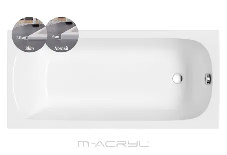 Mira Slim egyenes akril kád 180x80