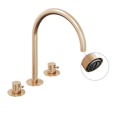 Espirit álló mosdócsaptelep, 3 furatos 270 mm leeresztő nélkül ES 018.60RGB, Rose Gold Brushed