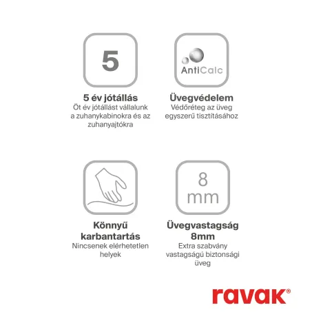 ROWI 120 zuhanykabin krómhatású+transparent