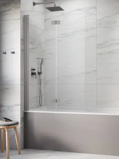 Nes Brushed Nickel PND I szálcsiszolt króm kádparaván 140 átlátszó balos