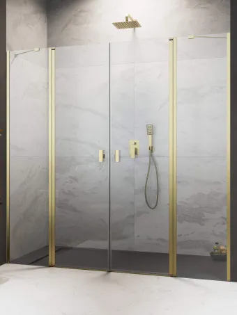 Nes ﻿Brushed Gold DWD II﻿ szálcsiszolt arany zuhanyajtó 190 átlátszó
