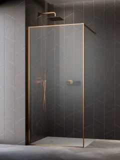 Modo F II Brushed Copper Walk-in szálcsiszolt réz zuhanyfal 100 átlátszó