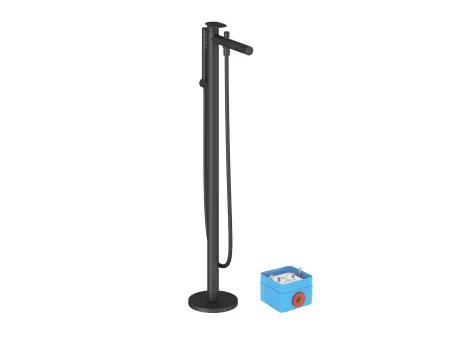 Spring padlón álló kádcsaptelep test nélkül, zuhanyszettel, fekete SG 080.20BLM.RB07A