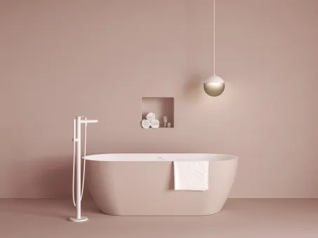 Spring padlón álló kádcsaptelep test nélkül, zuhanyszettel, matt fehér SG 080.10WHM.RB07A