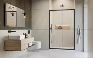 Comfort Black DWJ fekete zuhanyajtó 130 átlátszó