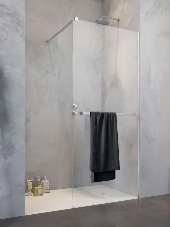 Modo New II Walk-in zuhanyfal törölközőtartóval 85 átlátszó