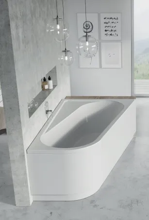 Chrome akrilkád 160x105 jobbos, fehér