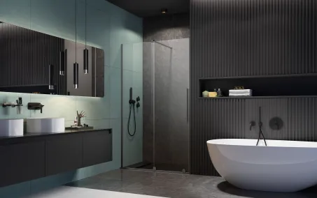 Furo Brushed GunMetal DWJ szálcsiszolt fegyvermetál zuhanyajtó 140 átlátszó balos