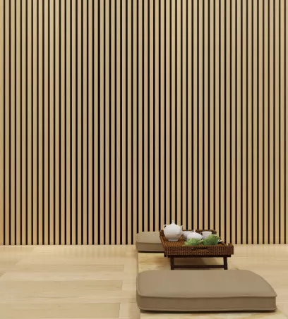 Fa hatású Fehér-Tölgy akusztikus fali panel filc hátlappal 275x212x60