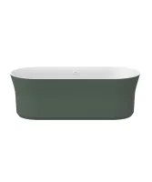 Ypsilon 180x80, akrilkád, Grey Green/fehér, szabadonálló, fehér/fekete/króm lefolyó