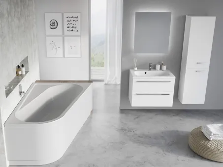 Chrome akrilkád 170x105 jobbos, fehér