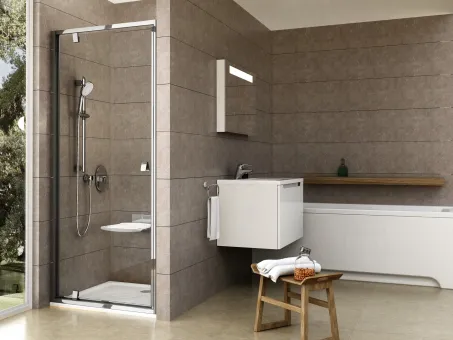 Pivot PDOP1-80 zuhanyajtó krómhatású+transparent