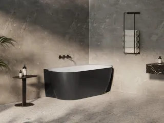 Freedom Corner II Tec 175x86 jobb, akrilkád, fekete/fehér, fekete/fehér/króm lefolyó