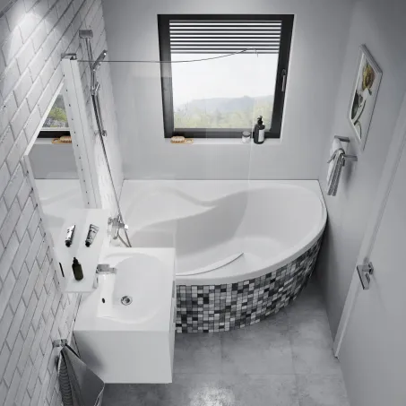 Rosa II 150x105 akrilkád bal (hófehér)