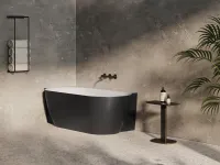 Freedom Corner II Tec 175x86 bal, akrilkád, fekete/fehér, fekete/fehér/króm lefolyó