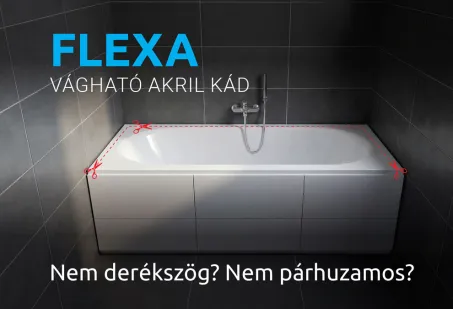 Flexa vágható egyenes akril kád 189x81