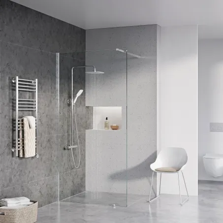 Walk-In Wall Szett 60, zuhanykabin krómhatású+transparent