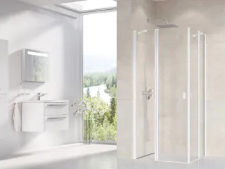 Chrome CRV2-110 zuhanyajtó matt fehér+transparent (1 oldal)