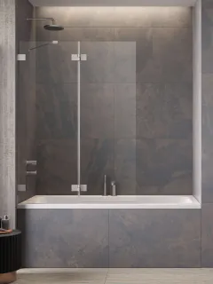 Essenza Pro Brushed Nickel PND II szálcsiszolt króm kádparaván 120 átlátszó jobbos