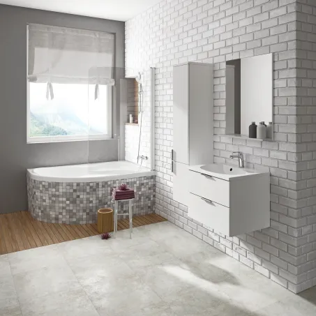 Rosa II 150x105 akrilkád  jobb (hófehér)