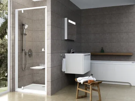 Pivot PDOP1-90 zuhanyajtó fehér/króm+transparent