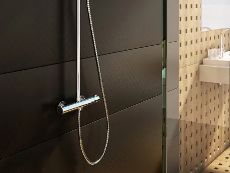 Zuhanyoszlop termosztátos csapteleppel, állítható fej- és kézizuhannyal TE 091.00CR, króm