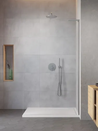 Modo SL II Brushed Nickel Walk-in szálcsiszolt króm zuhanyfal 105 átlátszó balos