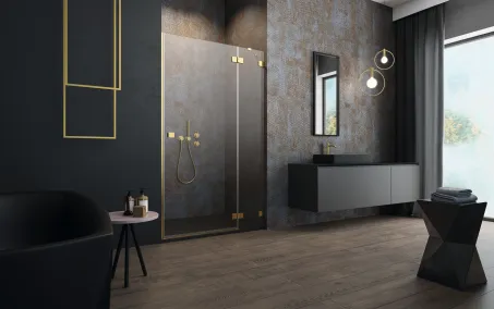 Essenza Pro Gold DWJ arany zuhanyajtó 90 átlátszó balos