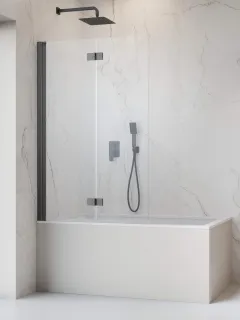 Nes Brushed GunMetal PND I szálcsiszolt fegyvermetál kádparaván 120 átlátszó jobbos