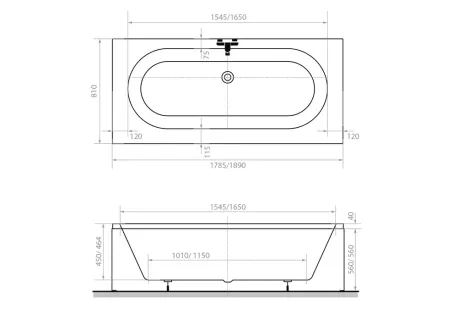 Flexa vágható egyenes akril kád
