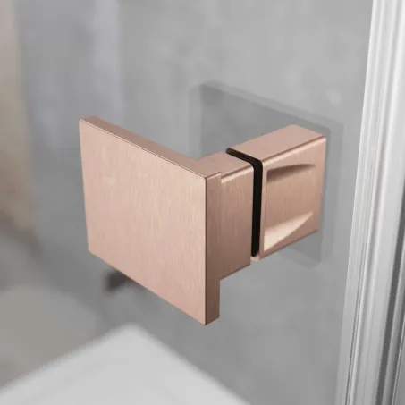 Essenza Pro Brushed Copper KDJ szögletes szálcsiszolt réz zuhanykabin 80x70 átlátszó balos