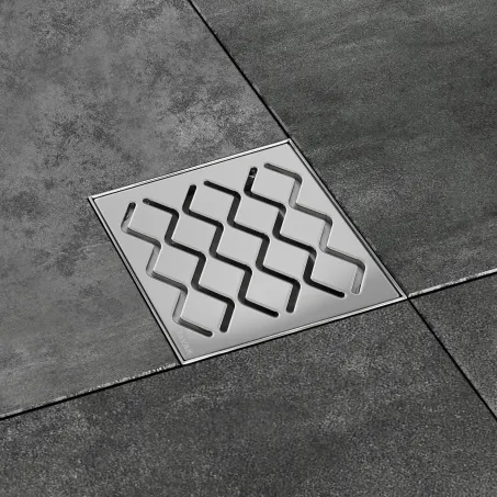 Padlóösszefolyó SN501 105 x 105 / 50 mm - rozsdamentes acél