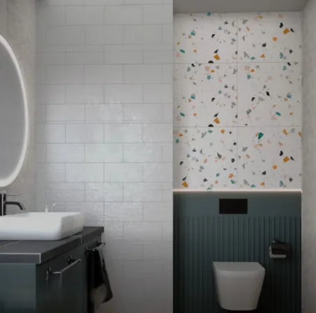 Terrazzo Többszínű 60x60 Csempe Padlóburkoló,Járólap Rektifikált Matt