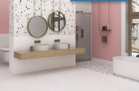 Terrazzo Többszínű 60x60 Csempe Padlóburkoló,Járólap Rektifikált Matt