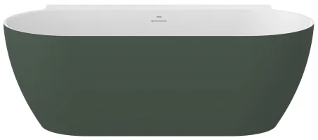 Freedom Wall II Tec 170x87, akrilkád, Grey Green/fehér, fehér/fekete/króm lefolyó