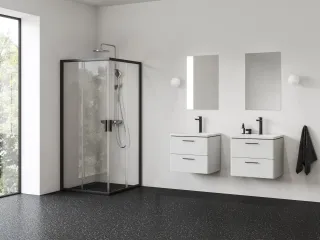 Blix II NBLRV2 80x80 zuhanykabin fekete+transparent