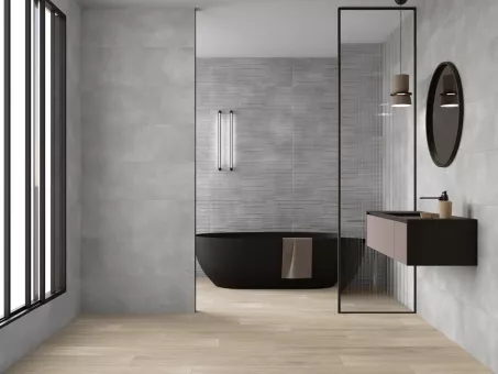 Navarti Manhattan Pearl 30x90 világos szürke fali csempe