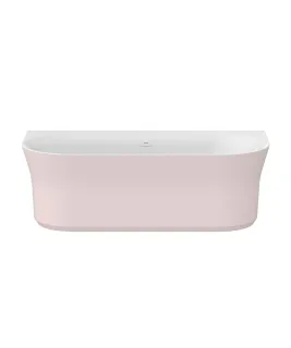 Ypsilon Wall 178x86, akrilkád, Alabaster Pink/fehér, szabadonálló, fehér/fekete/króm lefolyó
