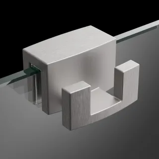 Szálcsiszolt króm akasztós törölközőtartó