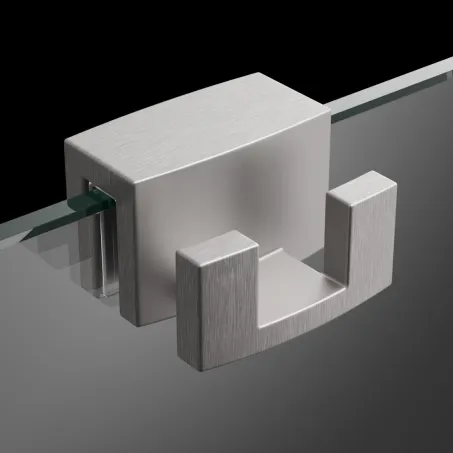 Szálcsiszolt króm akasztós törölközőtartó