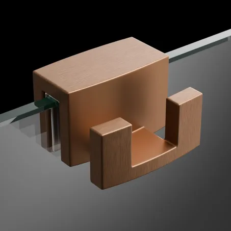 Szálcsiszolt réz akasztós törölközőtartó